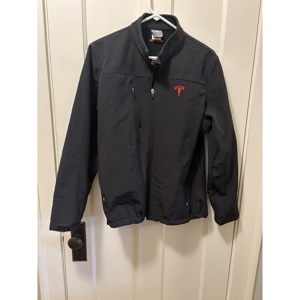 Tesla Women’s Full Zip Black Soft Shell Jacket Elon Musk Size L